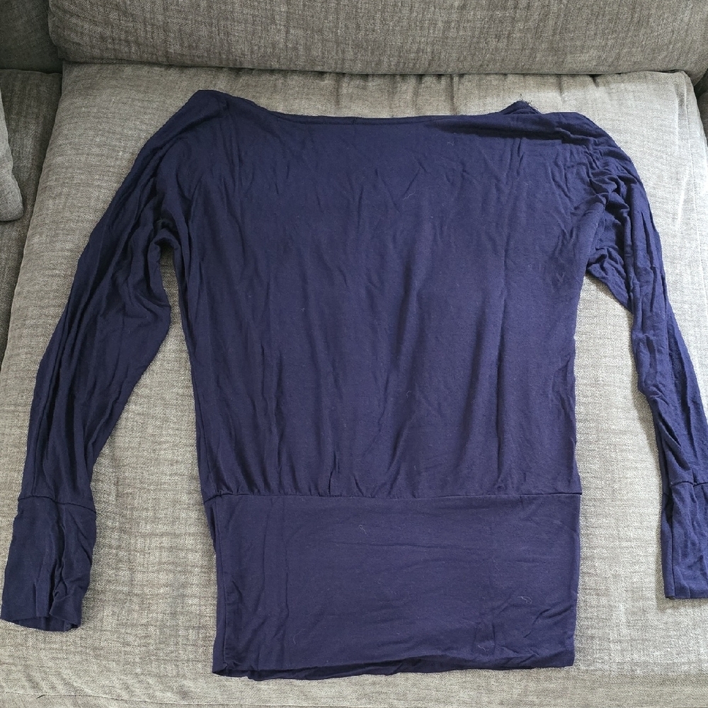 Women's Navy Blue Long Sleeve Top
